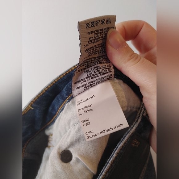 R13 Boy Skinny Garson with Half Undone Hem Size 26 - Picture 7 of 14